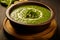 Traditional spinach soup in a bowl