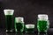 Traditional St Patrick`s Day green beers