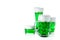 Traditional St Patrick`s Day green beers isolated on white background.
