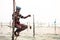 Traditional stilt fisherman in Sri Lanka