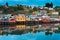 Traditional stilt houses know as palafitos in the city of Castro at Chiloe Island in Chile