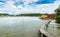 Traditional stilt village Kampong Ayer on the Brunei River in Bandar Seri Begawan