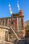 Traditional stone buildings in Muktinath village in Upper Mustang