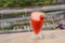 The traditional strawberry juice in Bali in the Bedugul area. Cafe on a strawberry plantation Bali. A popular