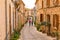 Traditional street in Alcudia Old Town, Mallorca.