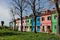 Traditional street colorful houses in Burano, Venice, Italy