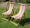 Traditional striped deck chairs