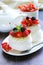 Traditional summer dessert pavlova with berries