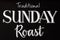 Traditional sunday roast on a chalk board