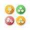 Traditional sweets flat design long shadow glyph icons set