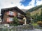 Traditional swiss alps houses in vals village alpine switzerland