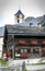 Traditional swiss alps houses in vals village alpine switzerland