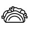 Traditional taco icon, outline style