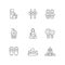 Traditional taiwanese linear icons set