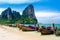 Traditional thai boats at the beach of Krabi provi