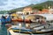 Traditional thai boats, dive boats in the port