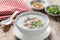 Traditional thai congee with minced pork.