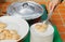 Traditional Thai dessert, coconut milk and rice flour pancake