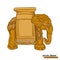 Traditional Thai souvenir - wooden elephant. Stock illustration.