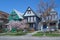 Traditional three story clapboard houses