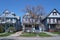 Traditional three story clapboard houses