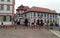 Traditional timber-framed houses at Freihofplatz, main town square in historic center, Seligenstadt, Germany