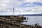 Traditional totora reed boat at Isla del Sol on Titicaca lake