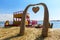 Traditional Totora reed boat on the Uros Islands of Lake Titicaca, Peru