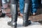 Traditional Transylvanian hungarian black leather boots