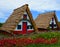 Traditional Triangular  Thatched houses at Santana Madeira