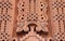 Traditional tufa stone carving ornament on a wall of Armenian Or