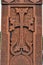 Traditional tufa stone carving ornament on a wall of Armenian Orthodox Church