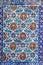 Traditional Turkish floral ceramic ornament on tiles