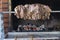 Traditional Turkish Oltu Cag Crochet Shish Kebab doner grilled in wood fired oven