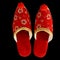 Traditional Turkish slippers isolated on black