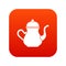 Traditional Turkish teapot icon digital red