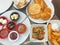 Traditional Turkish village breakfast on table