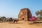 Traditional two-wheeled horse cart in Bagan