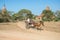 Traditional two-wheeled horse cart in Bagan