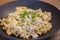 traditional tyrolean house dish cheese spaetzle served with fresh chives