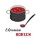 Traditional Ukrainian borsch vector illustration