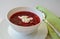 Traditional Ukrainian hot soup borsch