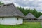 Traditional ukrainian rural house with the straw roofs, Ukrainian hamlet
