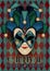 Traditional venice mask Joker, vip card in art deco style