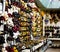 Traditional venician masks on shelves in souvenirs shop in Venice