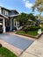 Traditional veranda in an American house on a sunny summer day