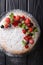 Traditional Victoria sandwich cake with fresh berries and mint c