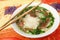 Traditional Vietnamese soup Pho with rice noodles