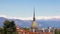 Traditional view of the Italian Turin and Mole Antonelliana.