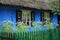 Traditional village cottage with thatched roof